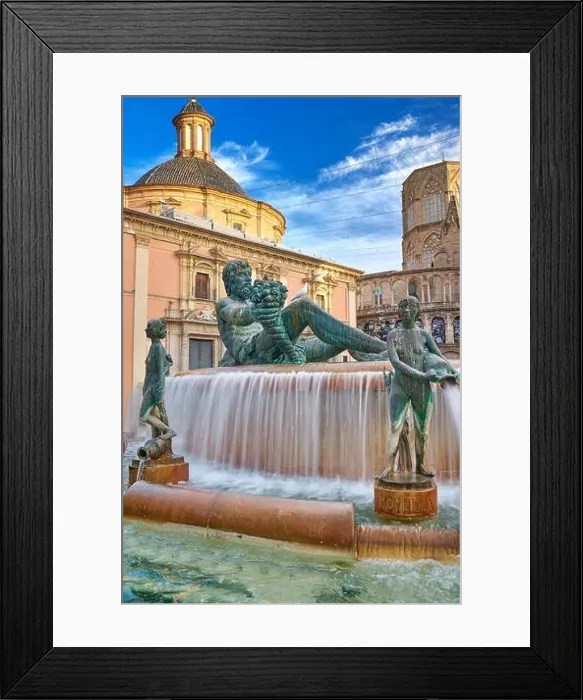 Framed Print : Turia fountain, Plaza de la Virgen, Valencia, Spain Framed Print : Turia fountain, Plaza de la Virgen, Valencia, Spain