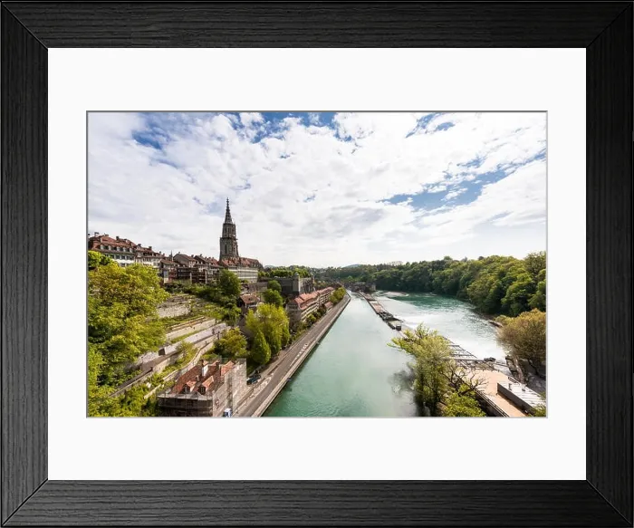 Framed Print : Bern city along Aare river in Bern, Switzerland Framed Print : Bern city along Aare river in Bern, Switzerland