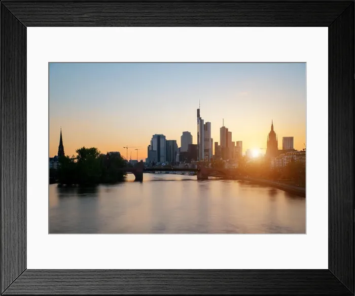 Framed Print : Frankfurt am main urban skyline with skyscrapers building at night in Frankfurt, Germany Framed Print : Frankfurt am main urban skyline with skyscrapers building at night in Frankfurt, Germany
