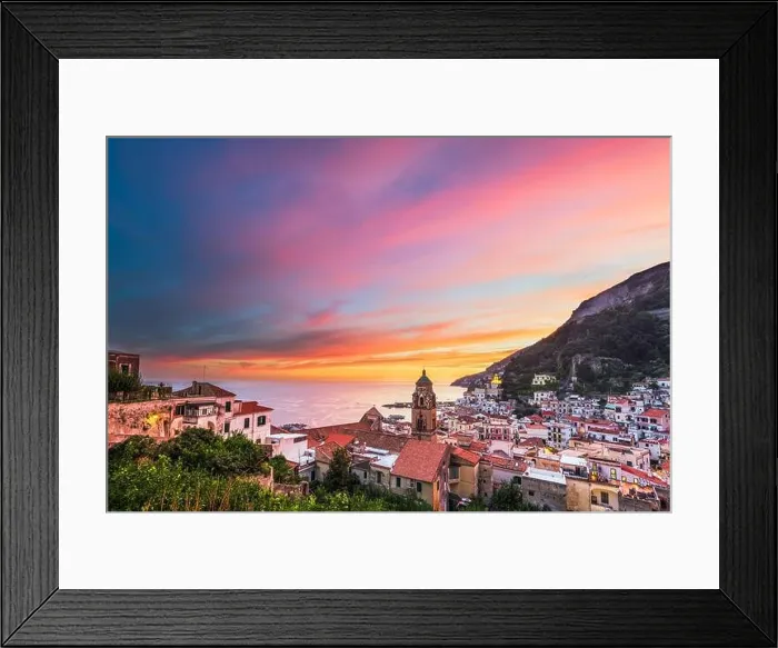 Framed Print : Amalfi, Italy on the Amalfi Coast at dusk Framed Print : Amalfi, Italy on the Amalfi Coast at dusk