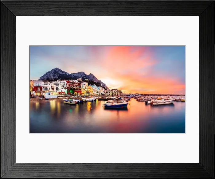 Framed Print : Capri, Italy at Marina Grande at twilight Framed Print : Capri, Italy at Marina Grande at twilight