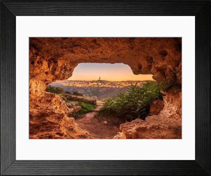 Framed Print : Matera, Italy as seen from ancient caves Framed Print : Matera, Italy as seen from ancient caves