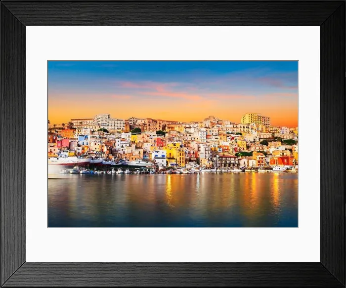 Framed Print : Sciacca, Sicily, Italy from the port at dusk Framed Print : Sciacca, Sicily, Italy from the port at dusk