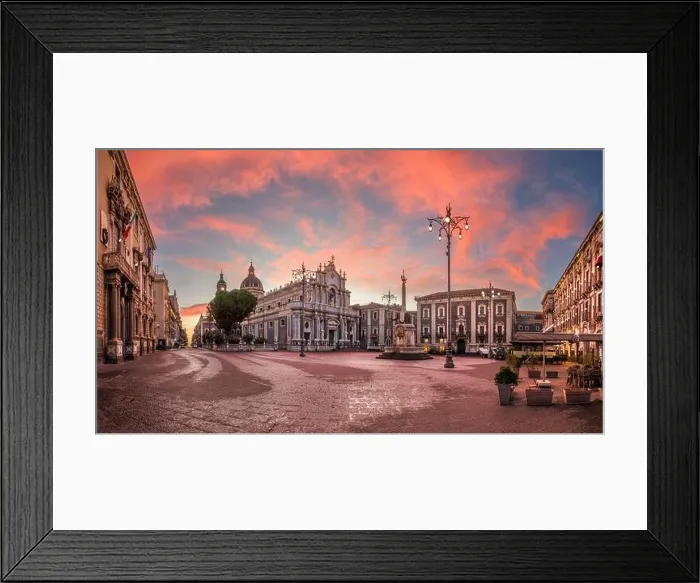 Framed Print : Catania, Sicily, Italy from Piazza Del Duomo at dawn Framed Print : Catania, Sicily, Italy from Piazza Del Duomo at dawn