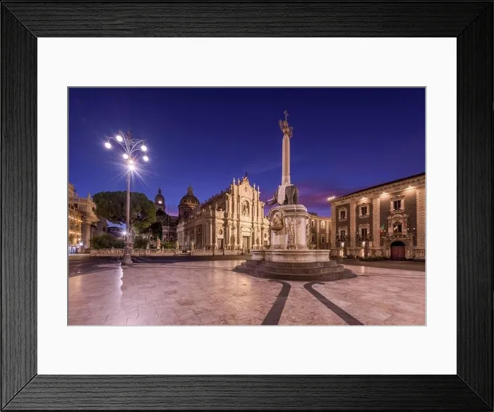 Framed Print : Catania, Sicily, Italy from Piazza Del Duomo at night Framed Print : Catania, Sicily, Italy from Piazza Del Duomo at night