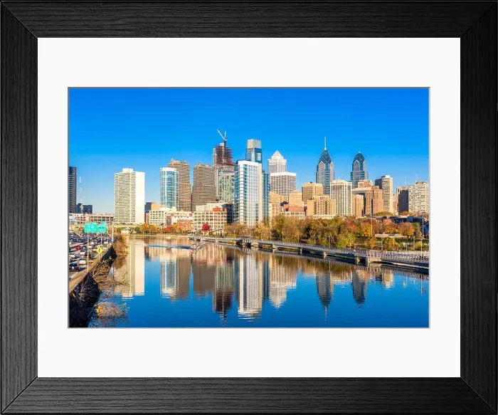 Framed Print : Philadelphia, Pennsylvania, USA downtown skyline at dusk on the Schuylkill River Framed Print : Philadelphia, Pennsylvania, USA downtown skyline at dusk on the Schuylkill River