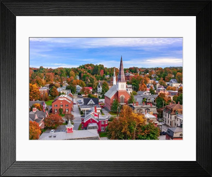 Framed Print : Montpelier, Vermont, USA town skyline Framed Print : Montpelier, Vermont, USA town skyline