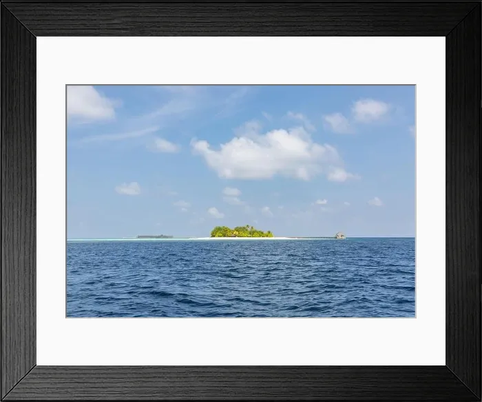 Framed Print : Tropical island paradise. Exotic beach over blue sea. Palm trees with white sand under blue sky. Amazing travel destination, private resort hotel Framed Print : Tropical island paradise. Exotic beach over blue sea. Palm trees with white sand under blue sky. Amazing travel destination, private resort hotel