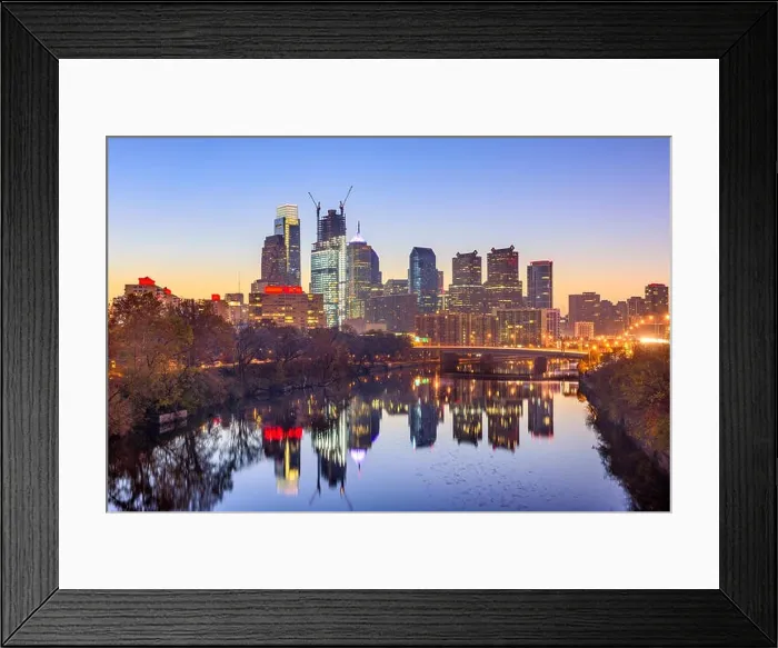 Framed Print : Philadelphia, Pennsylvania, USA downtown skyline at dusk on the Schuylkill River Framed Print : Philadelphia, Pennsylvania, USA downtown skyline at dusk on the Schuylkill River
