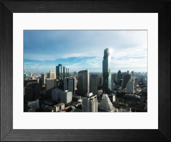 Framed Print : Aerial view of Bangkok modern office buildings, condominium in Bangkok city downtown with sunset sky, Bangkok, Thailand Framed Print : Aerial view of Bangkok modern office buildings, condominium in Bangkok city downtown with sunset sky, Bangkok, Thailand