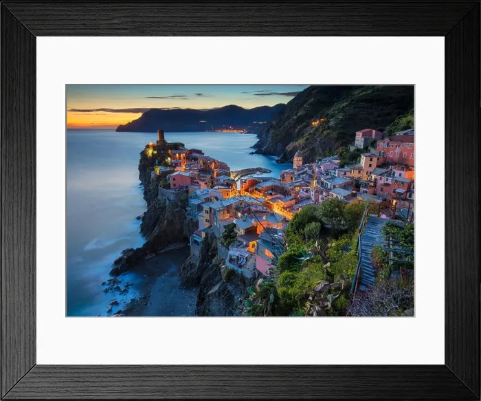 Framed Print : Village of Vernazza. Image of Vernazza (Cinque Terre, Italy), during sunset Framed Print : Village of Vernazza. Image of Vernazza (Cinque Terre, Italy), during sunset