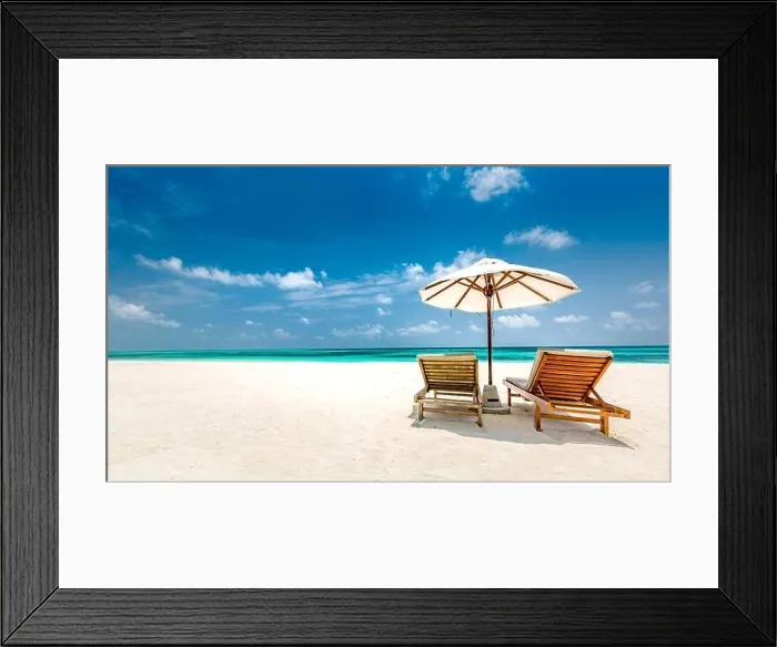 Framed Print : Beautiful tropical beach banner. White sand and coco palms travel tourism wide panorama background concept. Amazing beach landscape, luxury island Framed Print : Beautiful tropical beach banner. White sand and coco palms travel tourism wide panorama background concept. Amazing beach landscape, luxury island