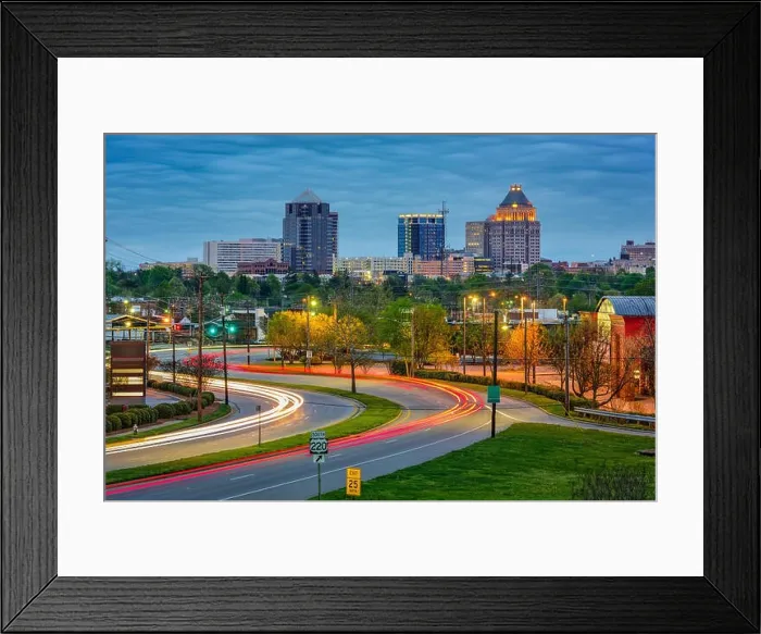 Framed Print : Greensboro, North Carolina, USA downtown skyline Framed Print : Greensboro, North Carolina, USA downtown skyline