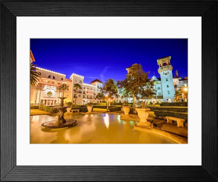 Framed Print : St. Augustine, Florida, USA downtown plaza cityscape