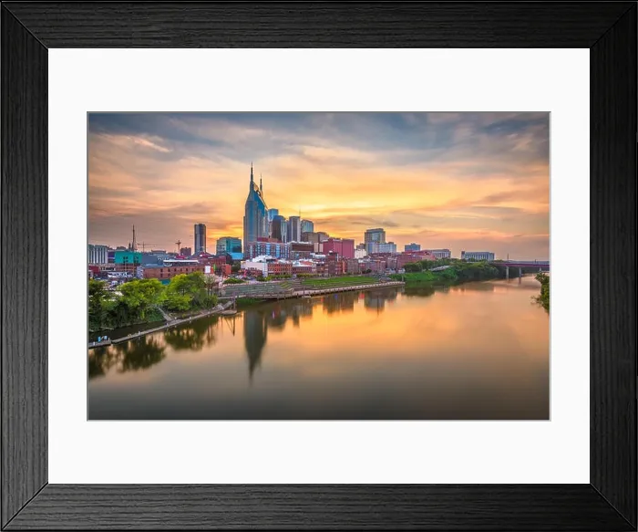 Framed Print : Nashville, Tennessee, USA skyline on the Cumberland River at night Framed Print : Nashville, Tennessee, USA skyline on the Cumberland River at night