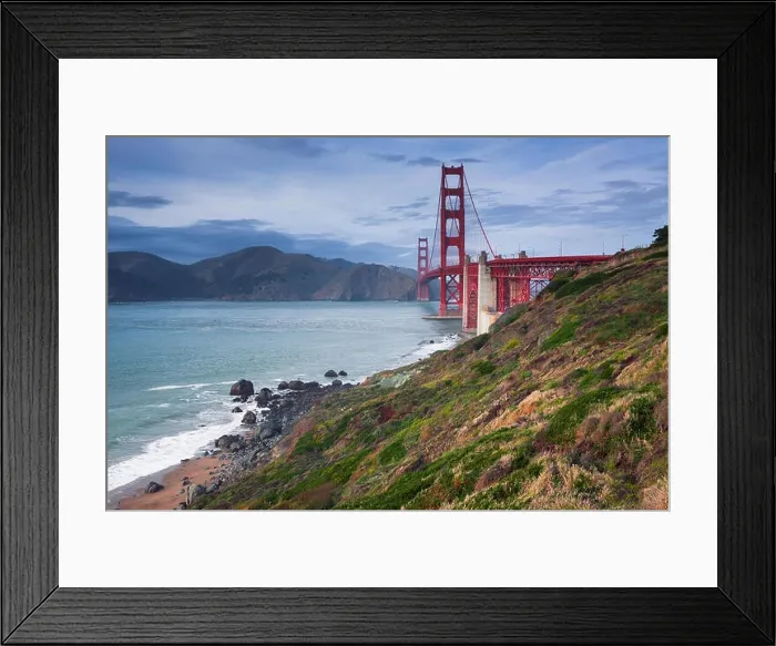 Framed Print : Golden Gate Bridge. Image of Golden Gate Bridge in San Francisco, California at sunset Framed Print : Golden Gate Bridge. Image of Golden Gate Bridge in San Francisco, California at sunset