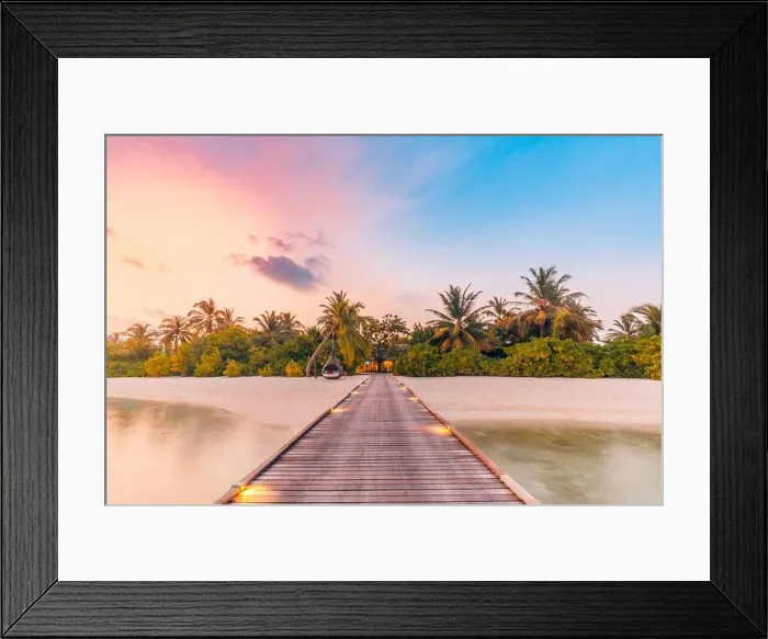Framed Print : Beautiful sunset beach scene. Colorful sky and clouds view with calm sea and relaxing tropical mood Framed Print : Beautiful sunset beach scene. Colorful sky and clouds view with calm sea and relaxing tropical mood