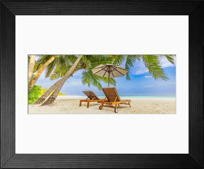 Framed Print : Beautiful tropical beach banner. White sand coco palms travel tourism wide panorama. Summer sea horizon, idyllic island nature scene. Amazing beach Framed Print : Beautiful tropical beach banner. White sand coco palms travel tourism wide panorama. Summer sea horizon, idyllic island nature scene. Amazing beach