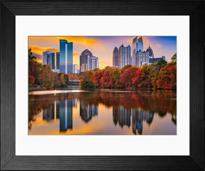 Framed Print : Atlanta, Georgia, USA Piedmont Park skyline in autumn