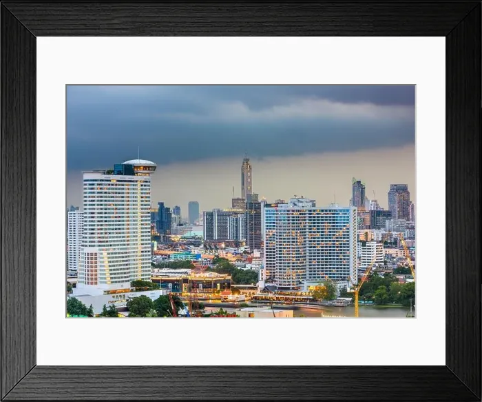 Framed Print : Bangkok, Thailand cityscape at dusk Framed Print : Bangkok, Thailand cityscape at dusk