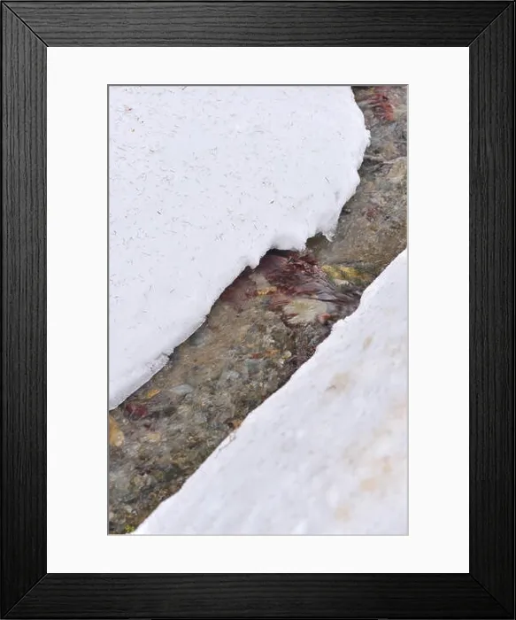 Framed Print : Mountain river in winter, with snow and ice Framed Print : Mountain river in winter, with snow and ice