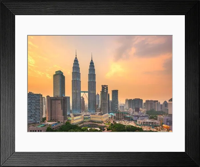 Framed Print : Kuala Lumpur, Malaysia park and skyline at dusk