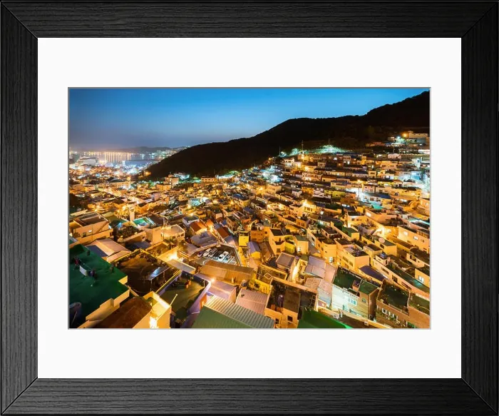 Framed Print : Gamcheon Culture Village at night in Busan, South Korea Framed Print : Gamcheon Culture Village at night in Busan, South Korea
