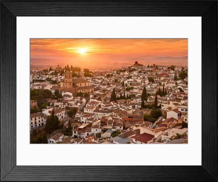 Framed Print : Sunset cityscape of Granada, Andalucia, Spain Framed Print : Sunset cityscape of Granada, Andalucia, Spain