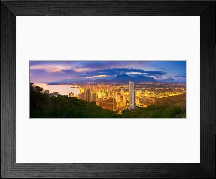 Framed Print : Evening view at Benidorm cityscape, Spain Framed Print : Evening view at Benidorm cityscape, Spain