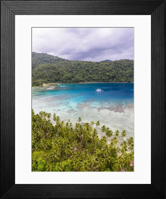 Framed Print : A coral reef surrounds idyllic islands near New Britain in Papua New Guinea. This area is part of the Coral Triangle due to its biodiversity Framed Print : A coral reef surrounds idyllic islands near New Britain in Papua New Guinea. This area is part of the Coral Triangle due to its biodiversity