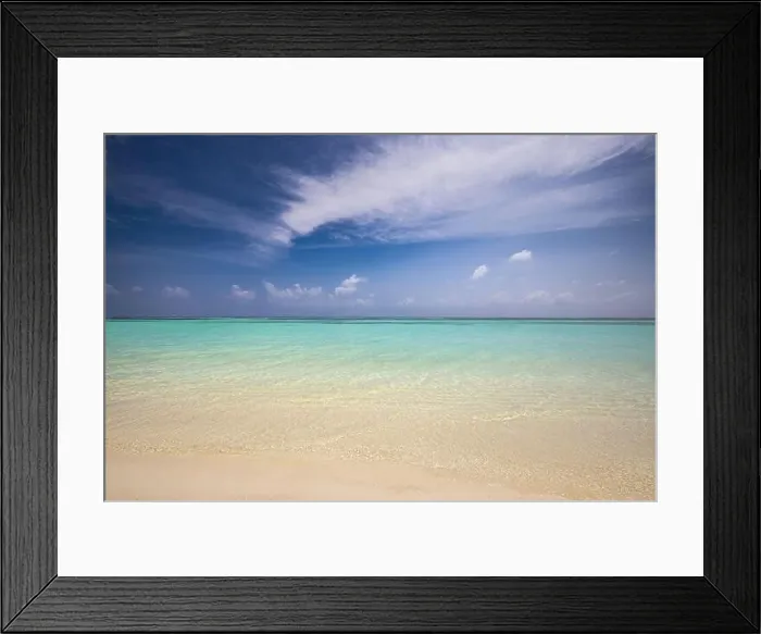 Framed Print : Amazing nature of tropical summer beach. White sandy beach, lagoon sea water against blue sky with white clouds. Copy space, summer vacation concept Framed Print : Amazing nature of tropical summer beach. White sandy beach, lagoon sea water against blue sky with white clouds. Copy space, summer vacation concept