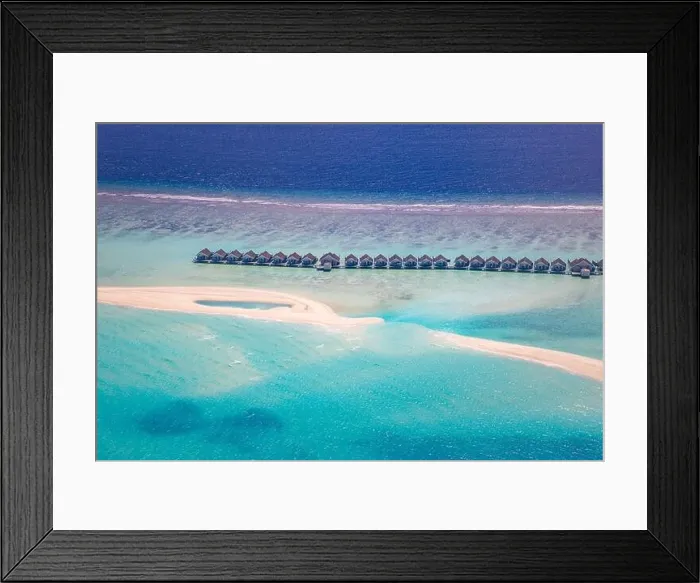 Framed Print : Maldives scenic paradise. Tropical aerial landscape, seascape with lagoon, sandbank, water villas with amazing sea and relax beach, tropical nature Framed Print : Maldives scenic paradise. Tropical aerial landscape, seascape with lagoon, sandbank, water villas with amazing sea and relax beach, tropical nature