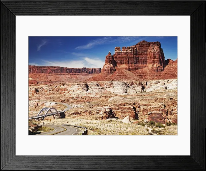Framed Print : Hites Crossing Bridge above Colorado River, 95 highway, Utah, USA Framed Print : Hites Crossing Bridge above Colorado River, 95 highway, Utah, USA