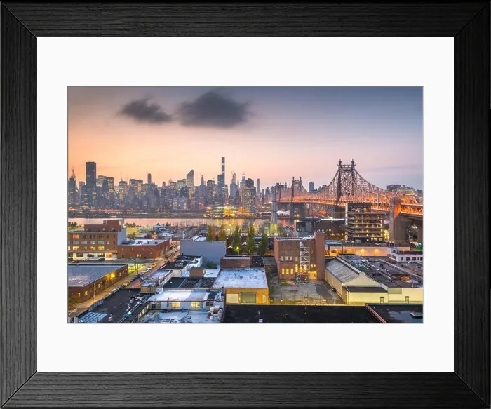 Framed Print : New York, New York, USA Manhattan skyline with the Queensboro Bridge Framed Print : New York, New York, USA Manhattan skyline with the Queensboro Bridge