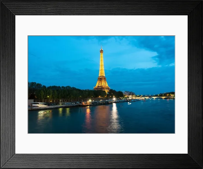Framed Print : Beautiful Paris view of Illuminations Eiffel tower at dusk, Paris, France Framed Print : Beautiful Paris view of Illuminations Eiffel tower at dusk, Paris, France