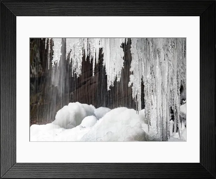 Framed Print : Icicles hanging from Slick Rock Falls in winter - Pisgah National Forest - near Brevard, North Carolina USA Framed Print : Icicles hanging from Slick Rock Falls in winter - Pisgah National Forest - near Brevard, North Carolina USA