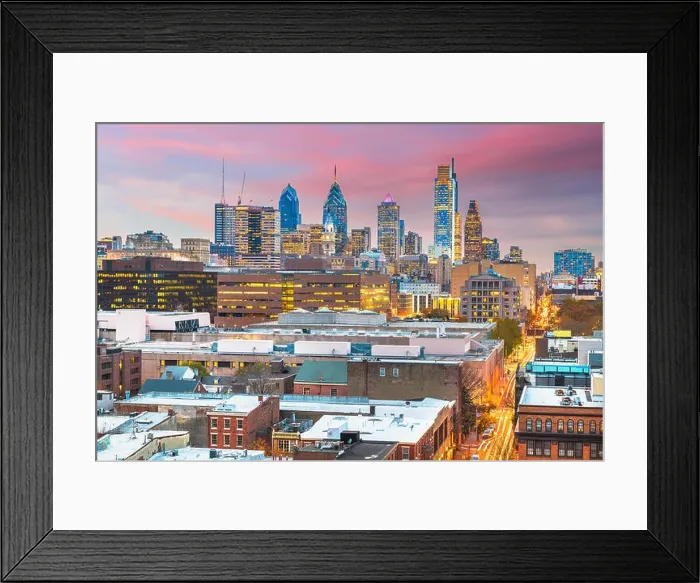 Framed Print : Philadelphia, Pennsylvania, USA skyline over Center City at dusk Framed Print : Philadelphia, Pennsylvania, USA skyline over Center City at dusk