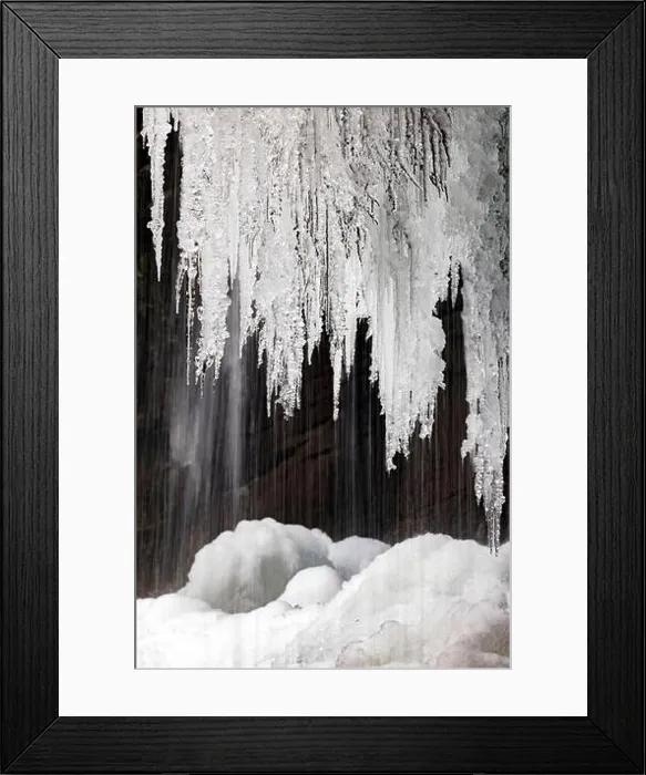 Framed Print : Icicles hanging from Slick Rock Falls in winter - Pisgah National Forest - near Brevard, North Carolina USA Framed Print : Icicles hanging from Slick Rock Falls in winter - Pisgah National Forest - near Brevard, North Carolina USA