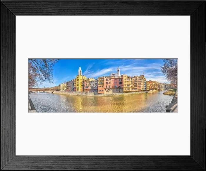 Framed Print : Girona colorful houses, panorama view, Spain Framed Print : Girona colorful houses, panorama view, Spain