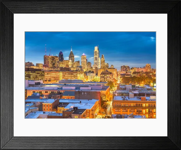 Framed Print : Philadelphia, Pennsylvania, USA skyline over Center City at dusk Framed Print : Philadelphia, Pennsylvania, USA skyline over Center City at dusk