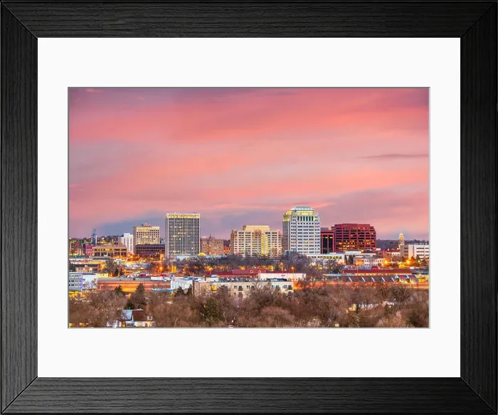 Framed Print : Colorado Springs, Colorado, USA downtown city skyline at dusk Framed Print : Colorado Springs, Colorado, USA downtown city skyline at dusk