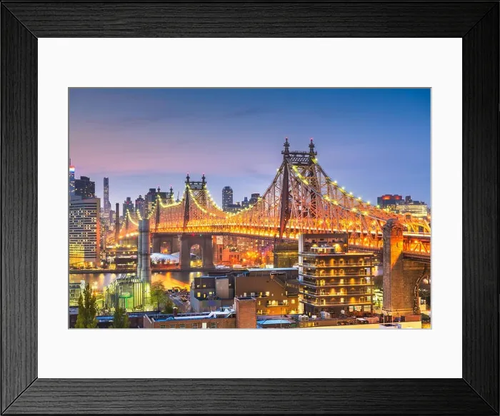 Framed Print : New York, New York, USA Manhattan skyline with the Queensboro Bridge Framed Print : New York, New York, USA Manhattan skyline with the Queensboro Bridge