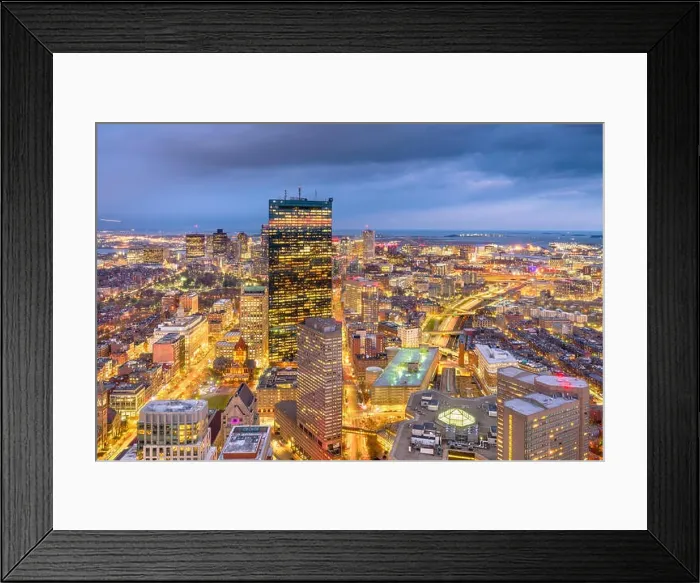 Framed Print : Boston, Massachusetts, USA cityscape at dusk Framed Print : Boston, Massachusetts, USA cityscape at dusk