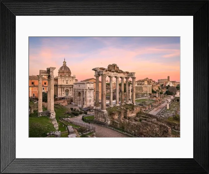 Framed Print : Rome, Italy at the historic Roman Forum ruins at dusk Framed Print : Rome, Italy at the historic Roman Forum ruins at dusk