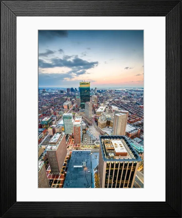 Framed Print : Boston, Massachusetts, USA cityscape at dusk Framed Print : Boston, Massachusetts, USA cityscape at dusk