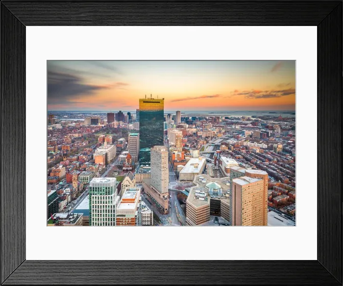 Framed Print : Boston, Massachusetts, USA cityscape at dusk Framed Print : Boston, Massachusetts, USA cityscape at dusk