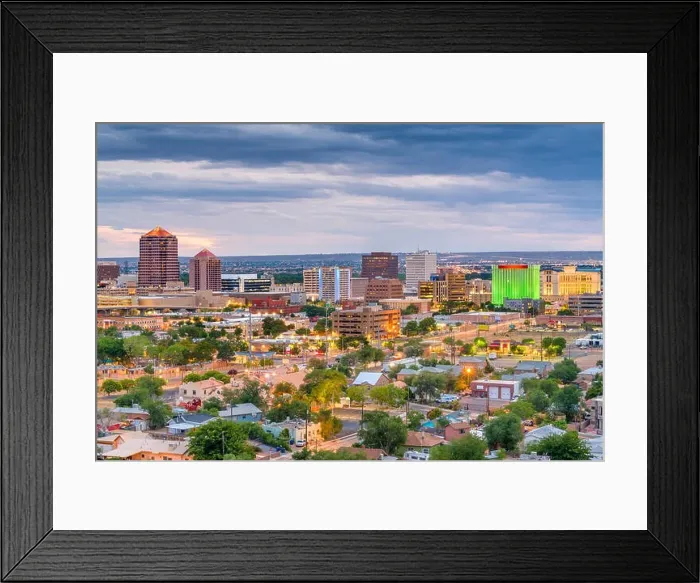 Framed Print : Albuquerque, New Mexico, USA downtown cityscape at twilight Framed Print : Albuquerque, New Mexico, USA downtown cityscape at twilight