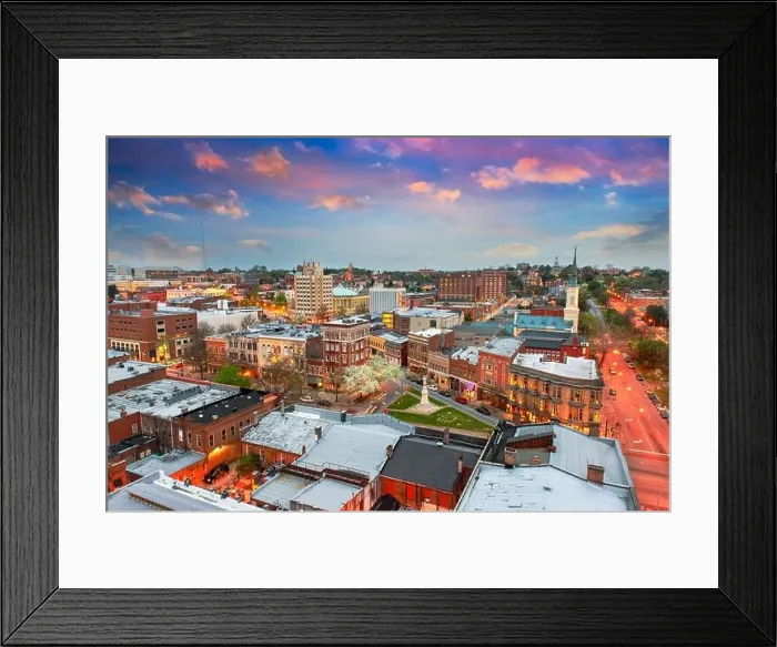 Framed Print : Macon, Georgia, USA downtown skyline at dusk Framed Print : Macon, Georgia, USA downtown skyline at dusk