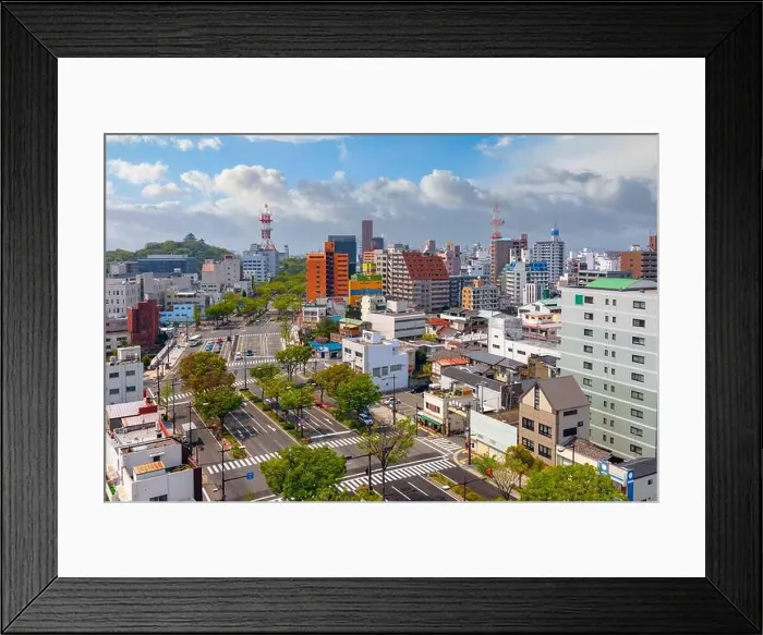 Framed Print : Wakayama City, Japan downtown cityscape in the afternoon Framed Print : Wakayama City, Japan downtown cityscape in the afternoon