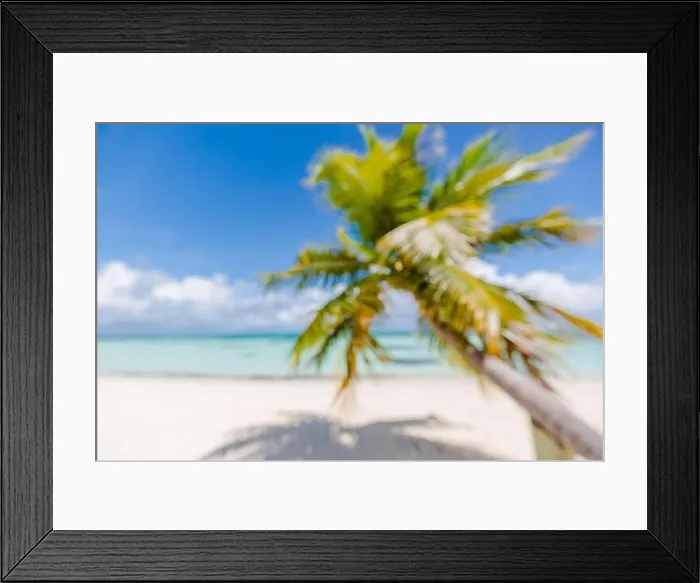 Framed Print : Beach landscape background with blurred sea and coconut tree background under blue sky. Exotic idyllic beach, tropical island blurred landscape Framed Print : Beach landscape background with blurred sea and coconut tree background under blue sky. Exotic idyllic beach, tropical island blurred landscape